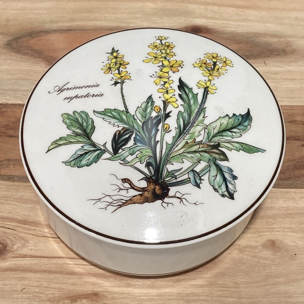 Villeroy & Boch Botanica Agrimonia Eupatoria Round Covered Trinket Box